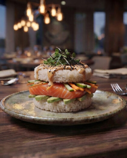 Salmon Sushi Burger