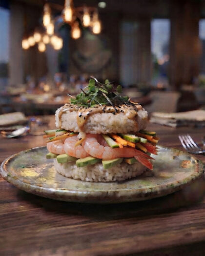 Shrimp Sushi Burger